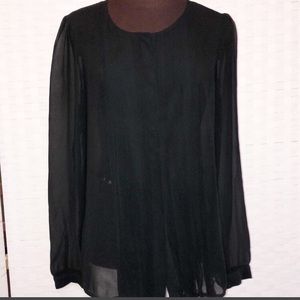 The Loft sheer button down blouse Sz S